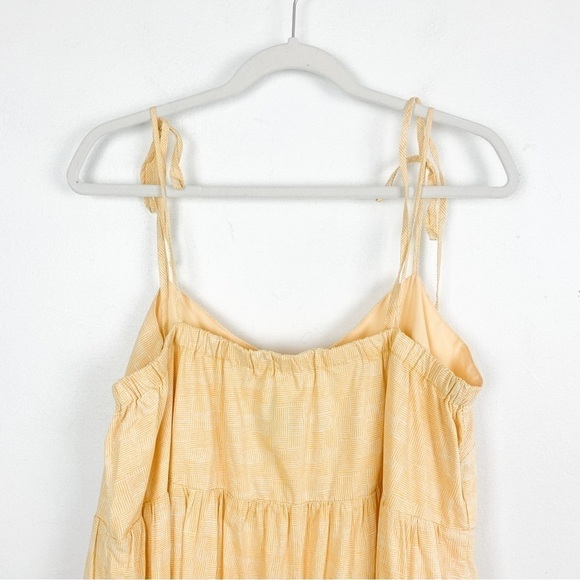 The Nines by Hatch Yellow Tiered Sleeveless Cotton Maternity Midi Dress Sz XXL - Picture 6 of 9